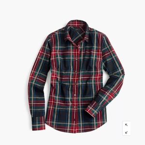 J Crew Button Down Perfect Shirt in Stewart Plaid